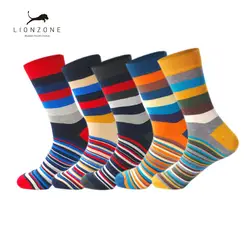 В полоску хит цвет для мужчин хлопковые носки забавные высокие Socken Herren Calcetines Hombre Divertidos