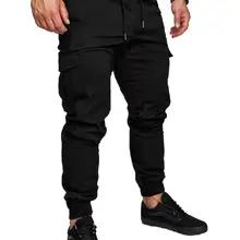 Бренд Для мужчин брюки в стиле хип-хоп шаровары, штаны для бега Штаны мужской мужские брюки для бега сплошной цвет мульти-юбка-шорты с карманами: тренировочные брюки 3XL SAN0