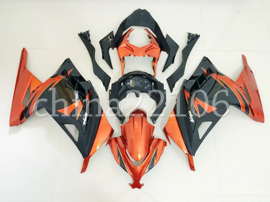 АБС Кузов обтекатель комплект для Kawasaki Ninja300 EX300 2013- 13 14 15 16 17 Обтекатели литья под давлением оранжевый черный