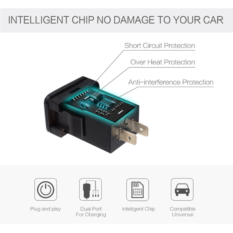 12V двойной usb порт автомобильное зарядное устройство разъем вольтметр 4.2A адаптер питания для Toyota