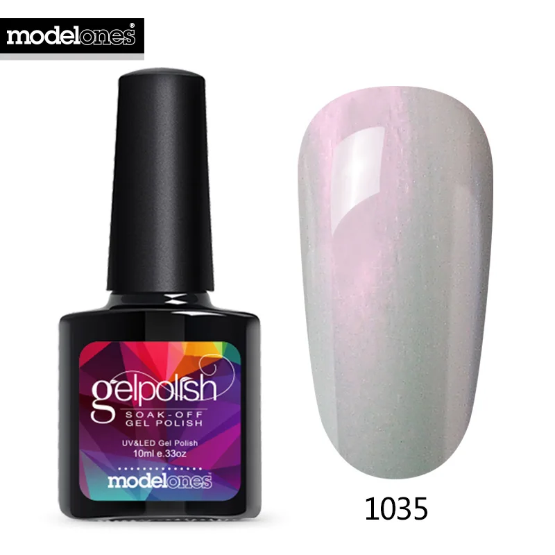 Modelones Colorful Nail Art Led Gel Polish Soak Off Shining Nail Gel Varnish Long Lasting Enamel Semi Permanent Lacquer Gel - Color: 1035