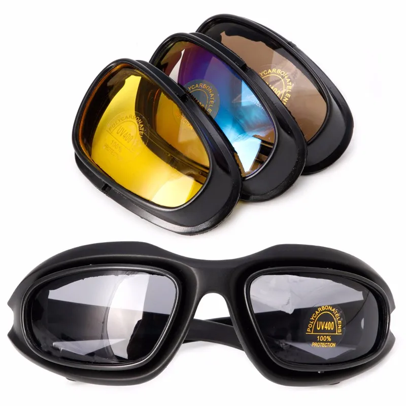 Polarized Motorcycle Lens Sun Glasses Goggles Sports Wrap Riding