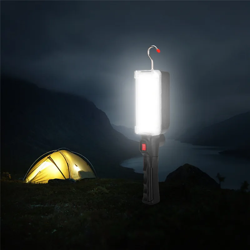 Carregamento de Iluminação de Emergência por 2*18650 Sanyi Lanterna Super Brilhante Portátil Usb Bateria Led Cob 2 Modos Lâmpada 10 carregamento de iluminação de emergência por 2*18650