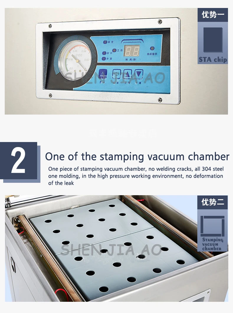 1 шт. 220 В DZ400 Коммерческая 304 нержавеющая сталь вакуумная упаковка машины углубили одной камере вакуумной упаковки машины