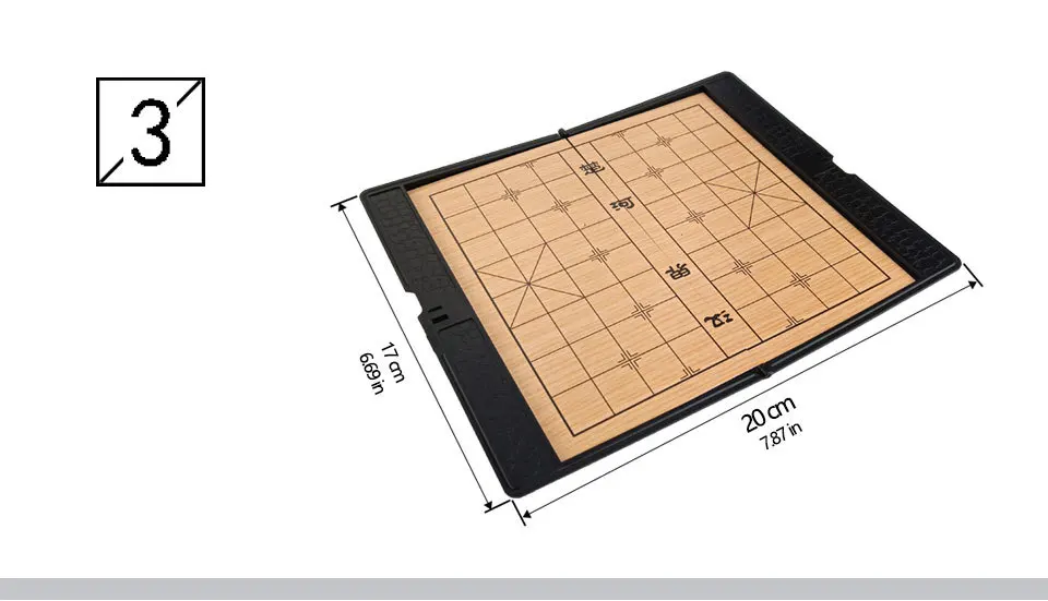 Yernea Portable Chinese Chess Set Magnetic Folding Plastic Chess Board Games Pocket Chess Outdoor Sports (4)