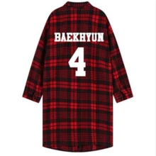 Mainlead Kpop EXO рубашка с рукавом три четверти красная клетчатая рубашка пальто EX'ACT Sehun Chanyeol