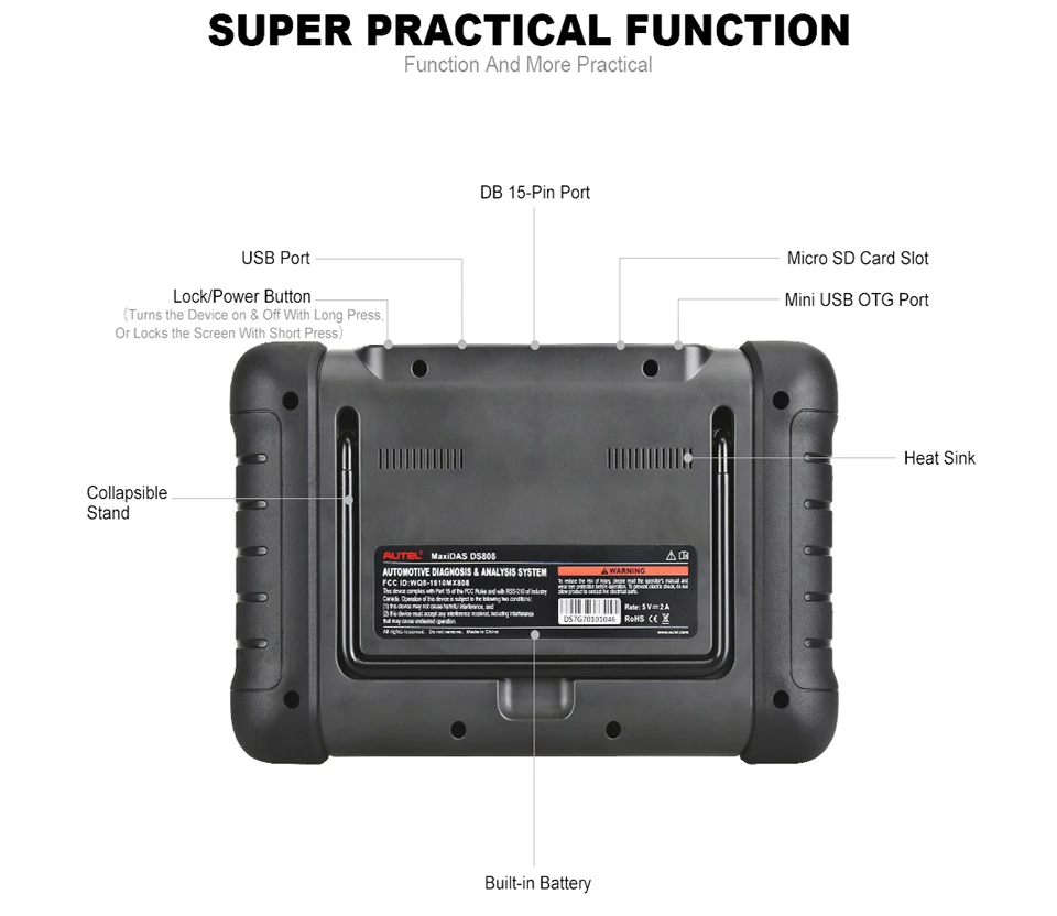 Autel MaxiDAS DS808 автомобильный сканер полный комплект OBDII OBD 2 Bluetooth с OBDI connetor как DS708