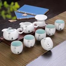Горячий керамический набор печи десять кунг-фу чайные наборы элегантный горшок чайных подарков