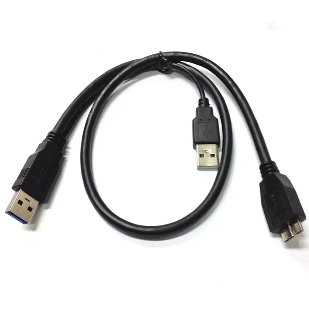 

USB 3.0 Mobile Hard Disk Cable AM Male to Micro B Male Port Double Head I Type 5Gbps Data Transmission Power Supply Cables