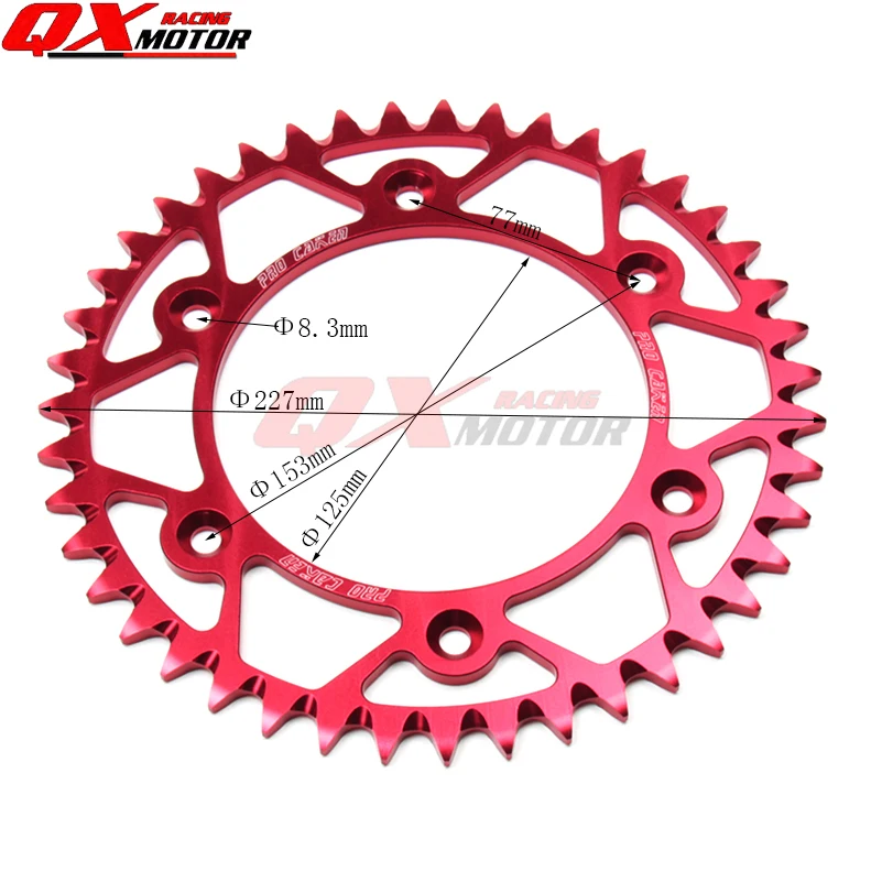 Free Shipping High Grade 7075 T Alloy 520# 52T Teeth Rear Sprocket YZ YZF Universal Dirt BIke MotorCross Motorcycle Drive System