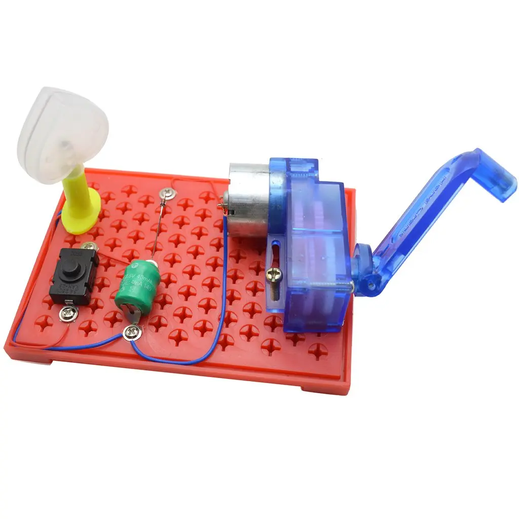 

DIY Mini Hand Generator Bulb Electric Circuit Model Physical Experiment Science Learning Educational Toys Gift for Children Kids