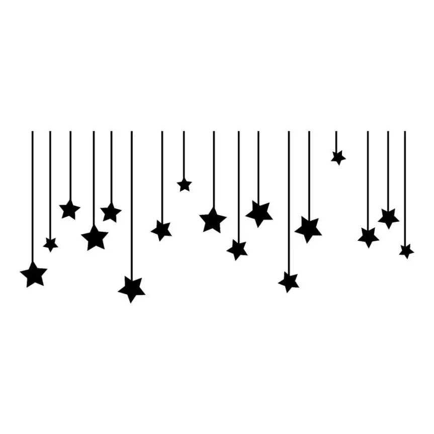 

2018 1pc New Pendant Stars Decal Living Room Bedroom Vinyl Carving Wall Decal Sticker wall stickers for girls rooms living room