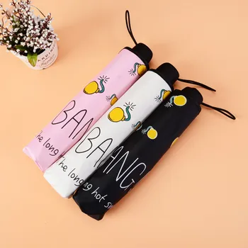

Cute fruit Pattern Umbrella Three-Folding Inverted Hand Portable String Holder Stand Rain Windproof Sun Protection Rolling Over