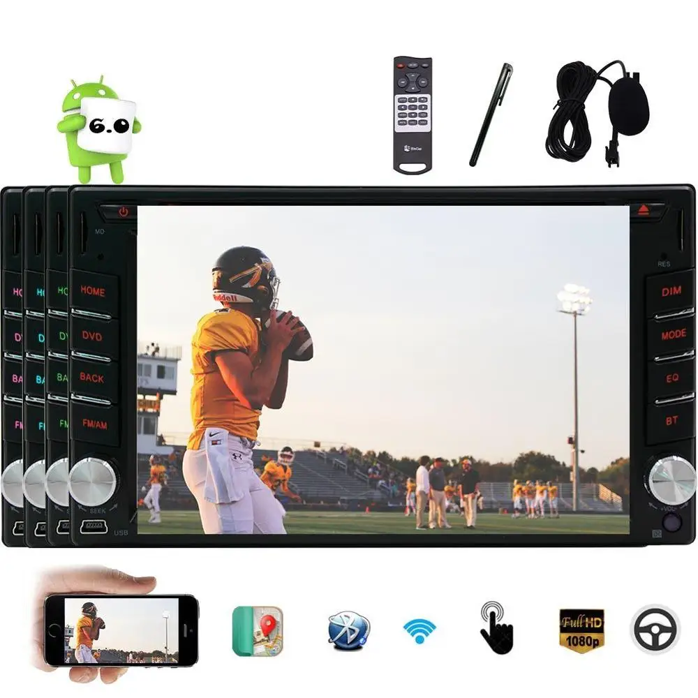 Flash Deal Eincar 6.2 inch Android 6.0 Double Din HD Touch Screen Head Unit Quad-core Car DVD Player Car Stereo Support GPS Navigation Blue 3