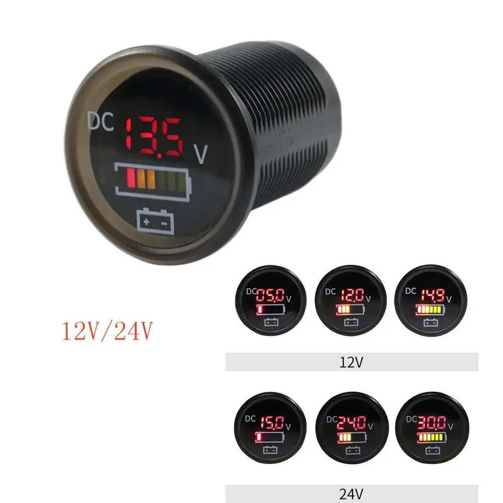 

12-24V Digital Color Volt Meters Display Voltmeter IP67 for RV Yatch Camper Marine Boat Accessories