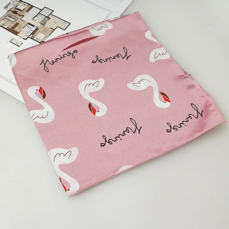 50X50CM Satin Silk square Scarf Print stewardess Hair Tie Band For Business Party Women Handkerchief Head Neck Rings Hair Scarf 3