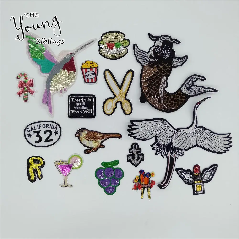 

Fashion High quality Cartoon patter Hot melt adhesive Applique Embroidery Patches Stripes DIY Sewing Kids Clothing Accessories