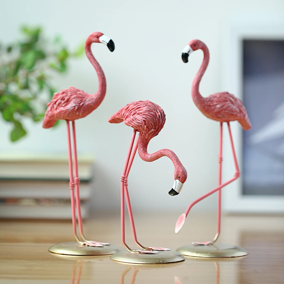 Креативный скандинавский INS Розовый фламинго, смола, украшение для дома, гостиной, спальни, животные, ремесла, настольные украшения, свадебный подарок