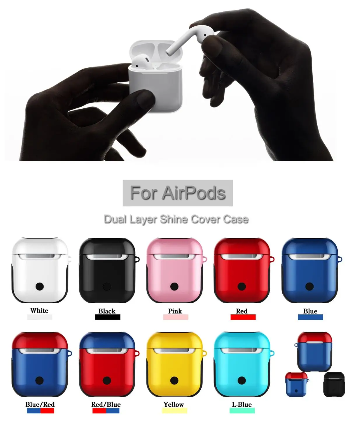 Earphone Case For Apple Airpods Case For Bluetooth Wireless Earphone Anti-Knock Glossy Protective Cover For Airpod Charging Box