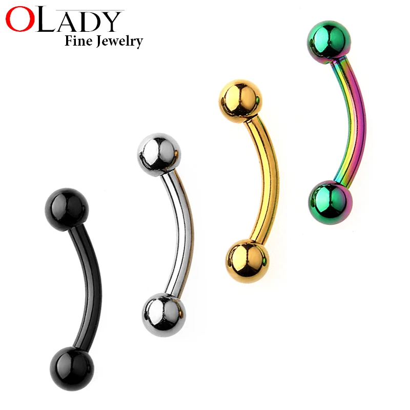 

Eyebrow Piercing Curved Barbells Bananas Ball [ 100% Titanium G23 ] Piercing Body Jewelry