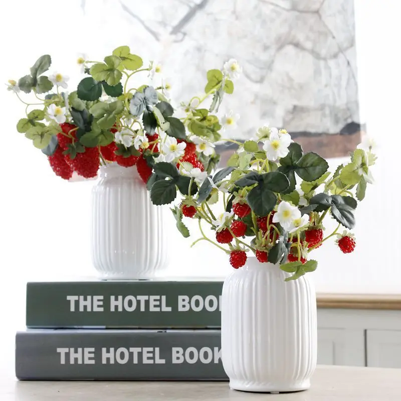 6 Heads 1pcs Acrylic Strawberry artificial fruit flowers for party home garden Floral decor decoration fake flower 52089 6 Heads 1pcs Acrylic Strawberry artificial fruit flowers for party home garden Floral decor decoration fake flower 52089