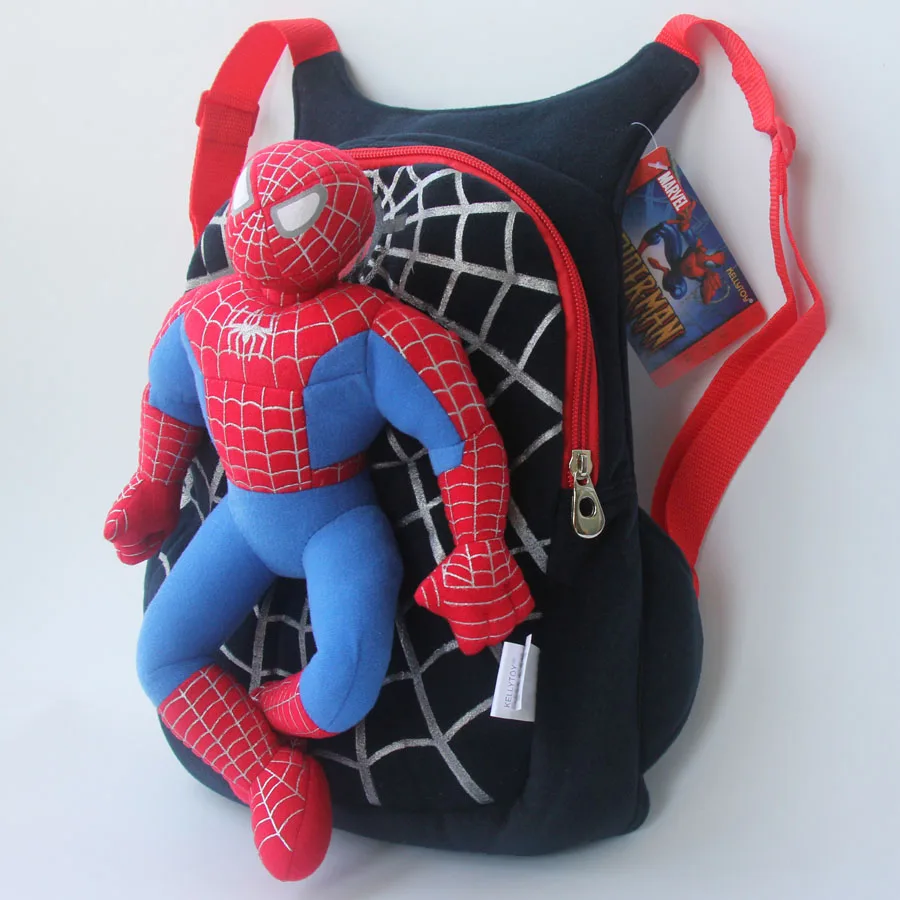 3D кукла Спайдермен рюкзаки школьная сумка на плечо Дети Плюшевые куклы сумка Мягкие плюшевые игрушки подарки для мальчиков девочек студенческие сумки - Цвет: spiderman