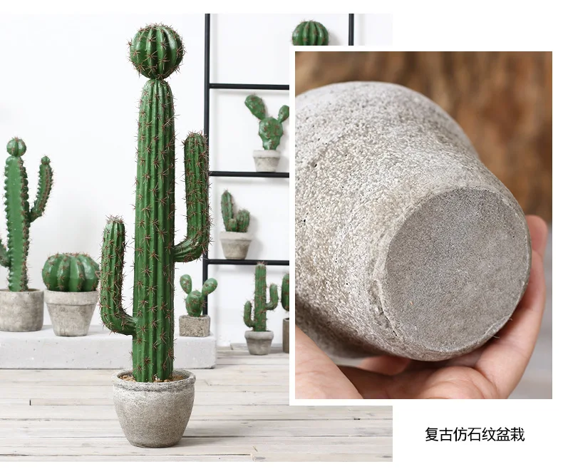 Scandinavian ins photographic props multi-fleshed cactus bonsai artificial plant potted home hotel decoration