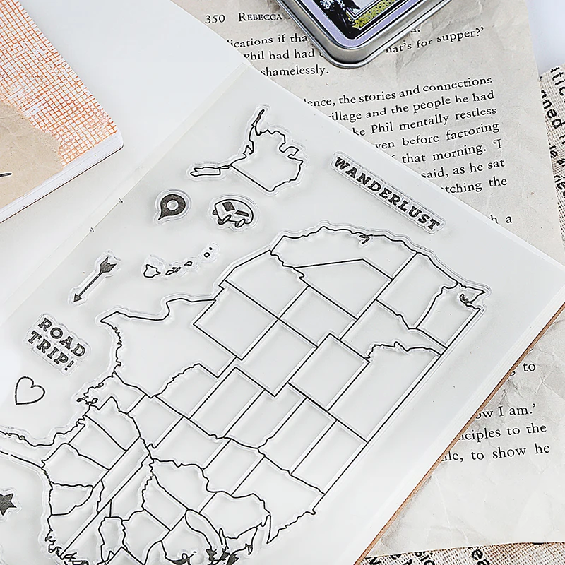 Карта мира путешественника силиконовый штамп, Детский Набор для творчества ручная работа скрапбук дневник, фотоальбом декор для студентов мягкие штампы