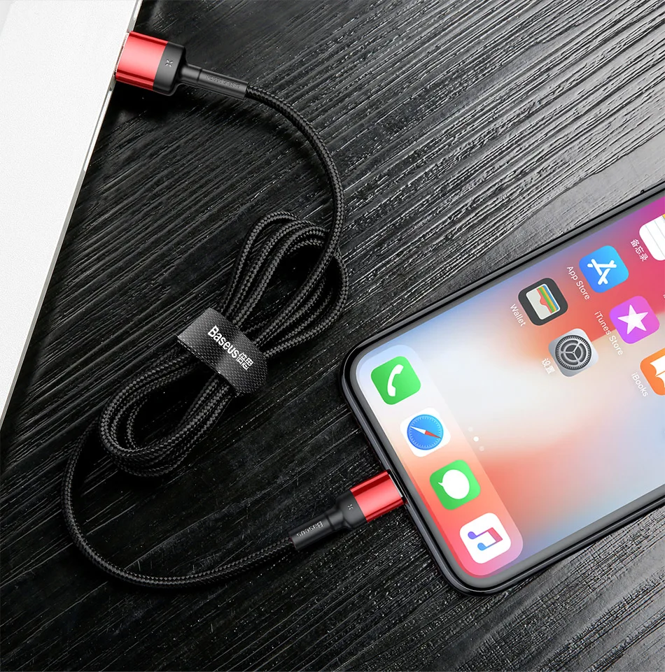 Baseus обновленный специальный Реверсивный usb кабель для iphone xs max usb xr зарядный кабель для iphone X 8 7 6 plus Кабель для быстрой зарядки