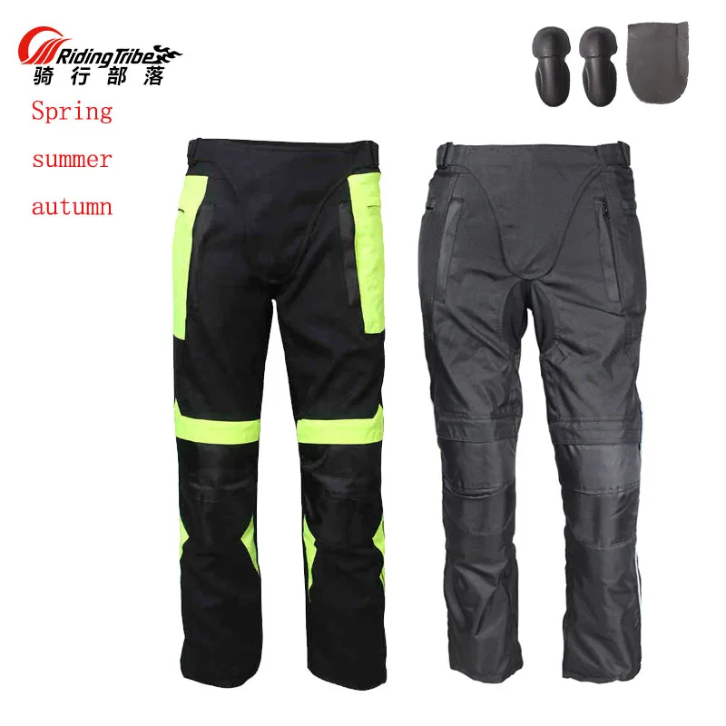 Riding Tribe Mesh Fabric HP-07 Men Motorcycle Pants Detachable Warm Lining Moto Motocross Reflective Trousers Knee Hip 3PCs CE