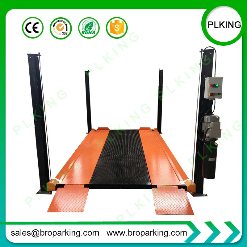 2 1m Lifting Height 4 Post Home Car Lift For Garage Parking On