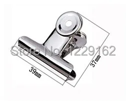 

Free Shipping (48pcs/lot) 39mm round metal Grip Clips Bulldog clip paper clip office supplies& stationery Stainless steel