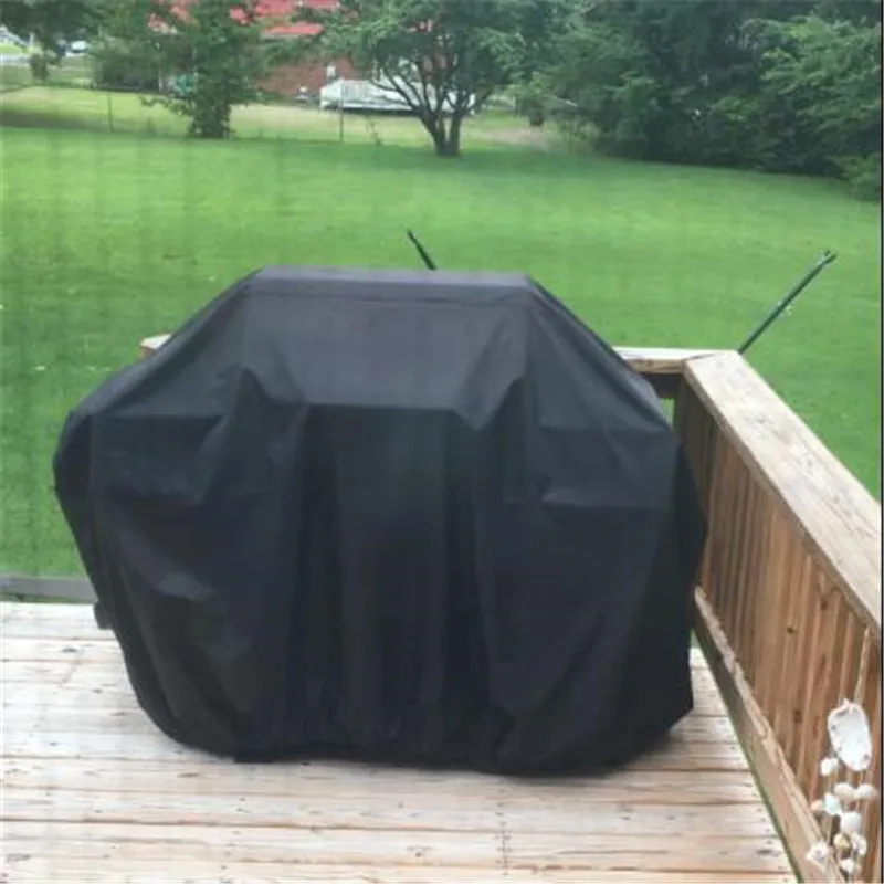 Black Waterproof BBQ Cover Heavy Duty BBQ Accessories Grill Cover Rain Barbacoa Anti Dust Rain Gas Charcoal Electric Barbeque07