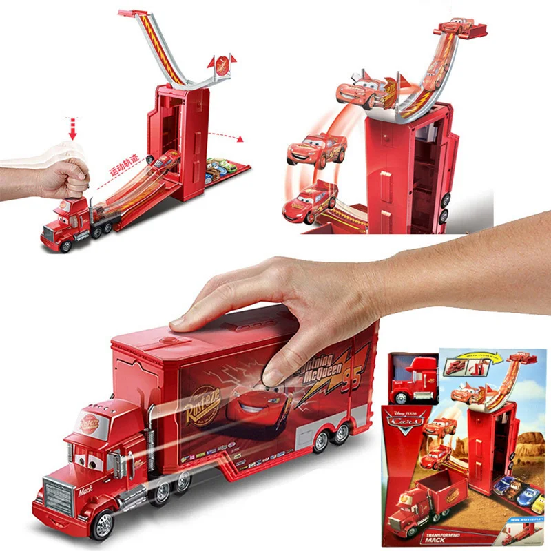 Дисней Pixar Автомобили 3 трансформирующие Mack Playset без автомобилей освещения MCQUEEN ABS