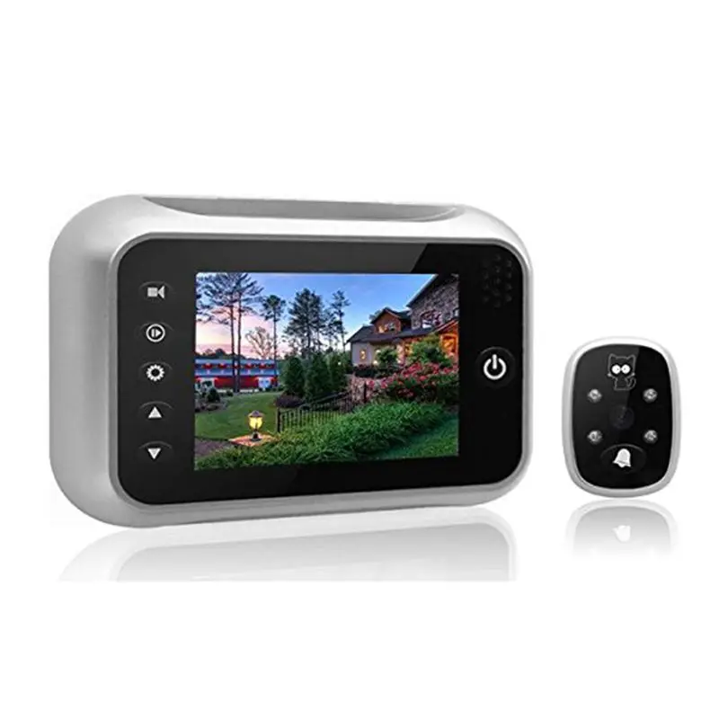 

3.5 inch smart electronic cat eye video doorbell visual cat eye with infrared night vision camera function EU Plug