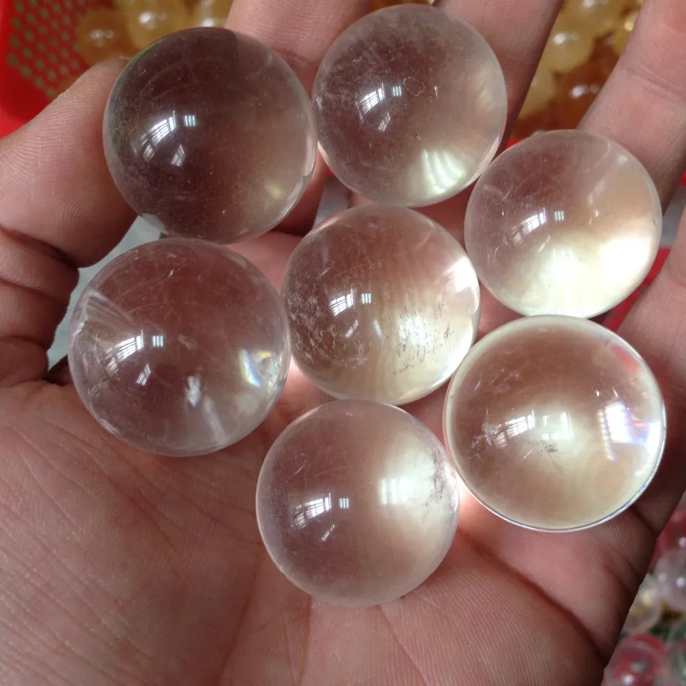 

7pcs a lots High Quality Clear Quartz Crystal Sphere Ball Small Size 25-28mm Christmas Decorations for Home