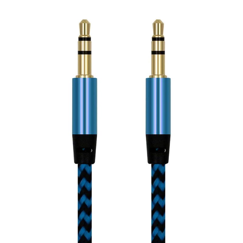 1 м разъем Aux аудио кабель 3,5 мм до 3,5 мм штекер провод с вилкой Aux Шнур для iphone samsung Xiaomi Мобильный телефон в автомобиле и медиаплееров - Цвет: Blue