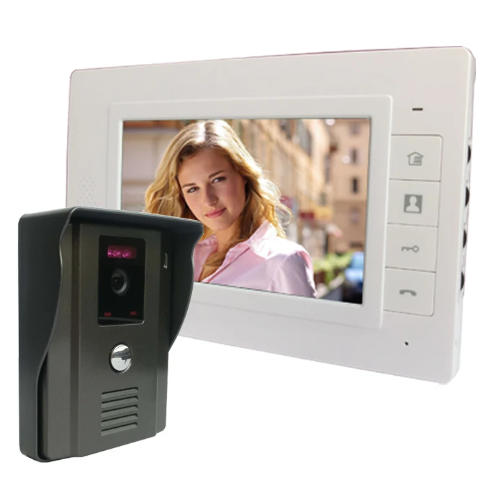 

7" Color wired Video Door Phone Door Intercom video Doorbell Kit unlock Door phone with IR Night Vision Camera Smart home