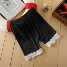 Летняя одежда для девочек детские штаны для девочек, кружевные однотонные шорты безопасности штаны, нижнее белье, одежда хлопковые удобные защитные штаны 30-35