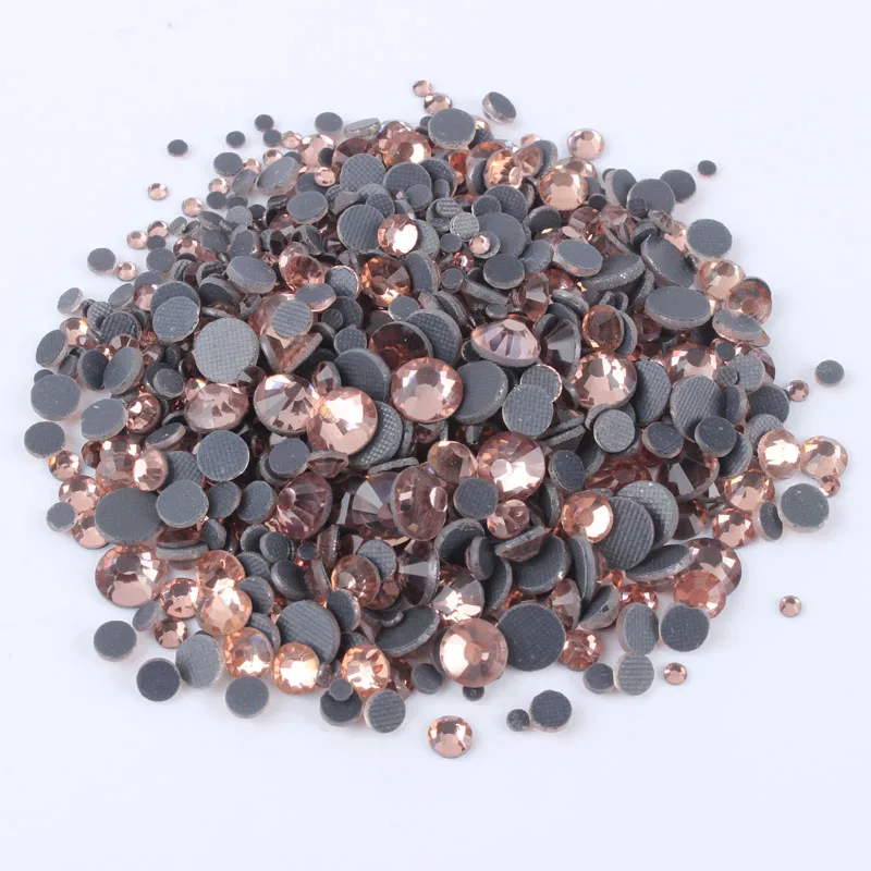 SS6-SS30 Glass Strass Crystal Hot Fix Rhinestones Iron On Stones Flatback Clear Hotfix Rhinestones For Wedding Dress 