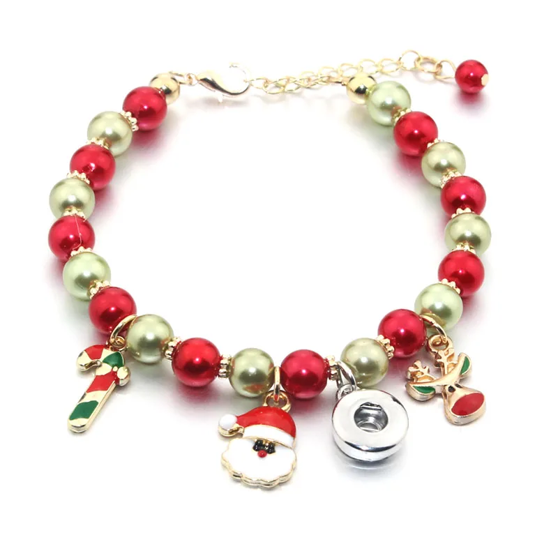

Christmas Snap Button Jewelry Adjustable Snap Button Bracelet 18mm 12mm Metal Snap Button Beads Charms Bracelets For Women 6475