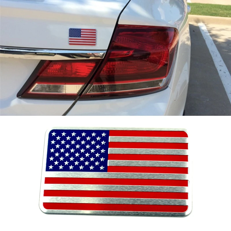 

10 Pcs/Lot Patriot Car Body Emblem Aluminum Badge Sticker Decoration American National Flag the Stars and the Stripes