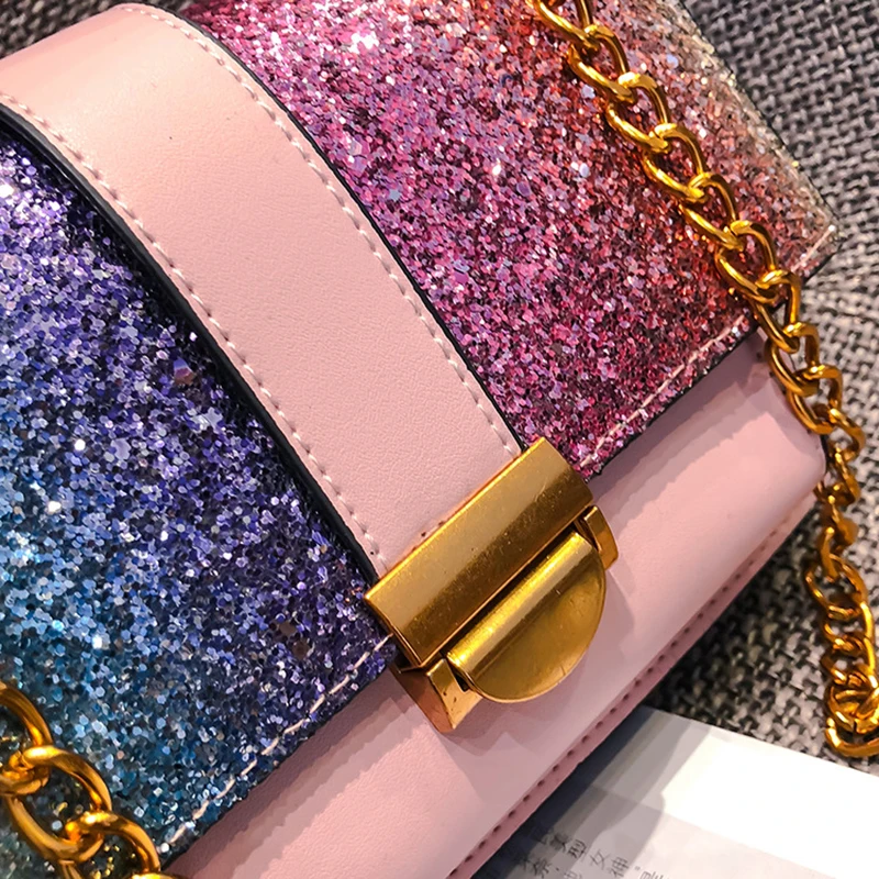 Women Handbag Fashion Sequin Female Exquisite Shoulder Bags Rainbow Rivet Crossbody Bag Messenger Bags Bolsos Mujer Tote SS7164 (13)