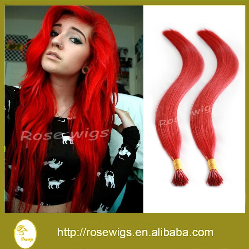 

Brazilian 10-26inch 100g Italian keratin I tip Red Hair  1g/s 100% Human hair  in stock Human I Tip hair extensions Remy Hair