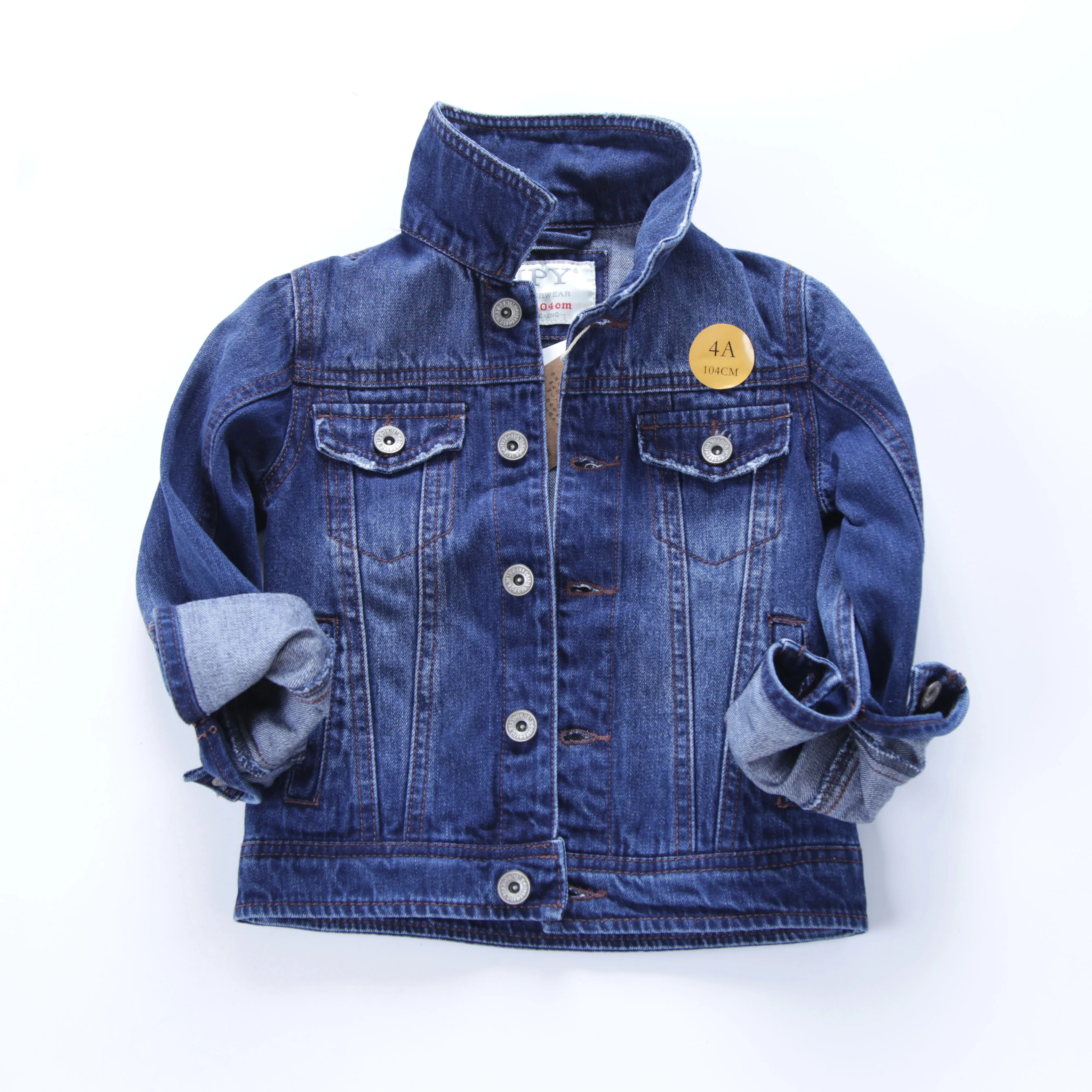 Children denim clothing 2018 Spring jacket boys washed denim cardigan