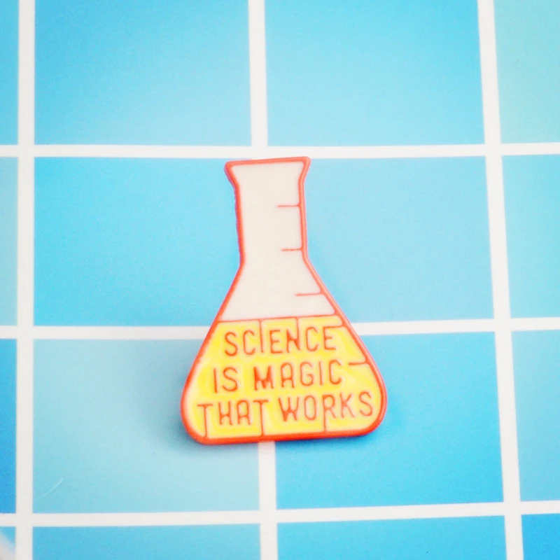 Научная химическая брошь Erlenmeyer Science IS MAGIC эмалированный отворот булавка для