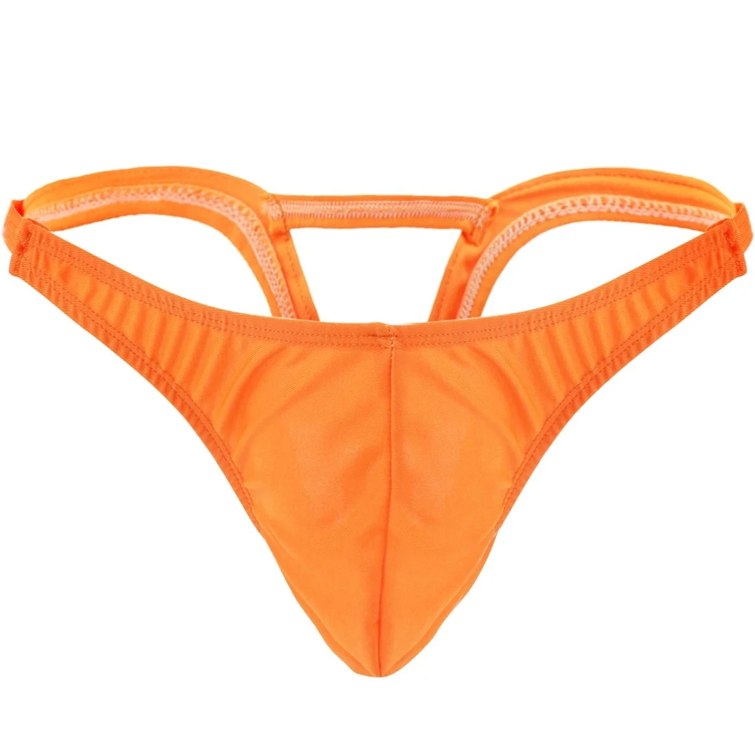 Мужская одежда для купания для геев, стринги, купальные плавки, шорты для геев, нижнее белье, мужские стринги, трусики с выпуклым мешочком с перевернутым задним купальным костюмом - Цвет: Orange