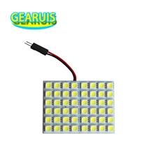 HK post free купол светодиодная панельная Лампа 48 SMD 5050 светодиодный интерьер комнаты дверная лампочка с T10 Festoon 2 различных адаптера белый синий