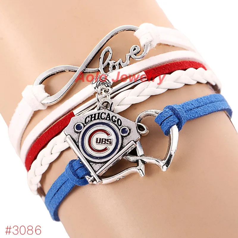 Infinity Love Chicago Cubs Baseball Team Bracelet New Leather Infinity Love Chicago Cubs Baseball Team Bracelet New Leather Fans Jewelry 6pcs Lot Free Shipping In Charm Bracelets From Accessories