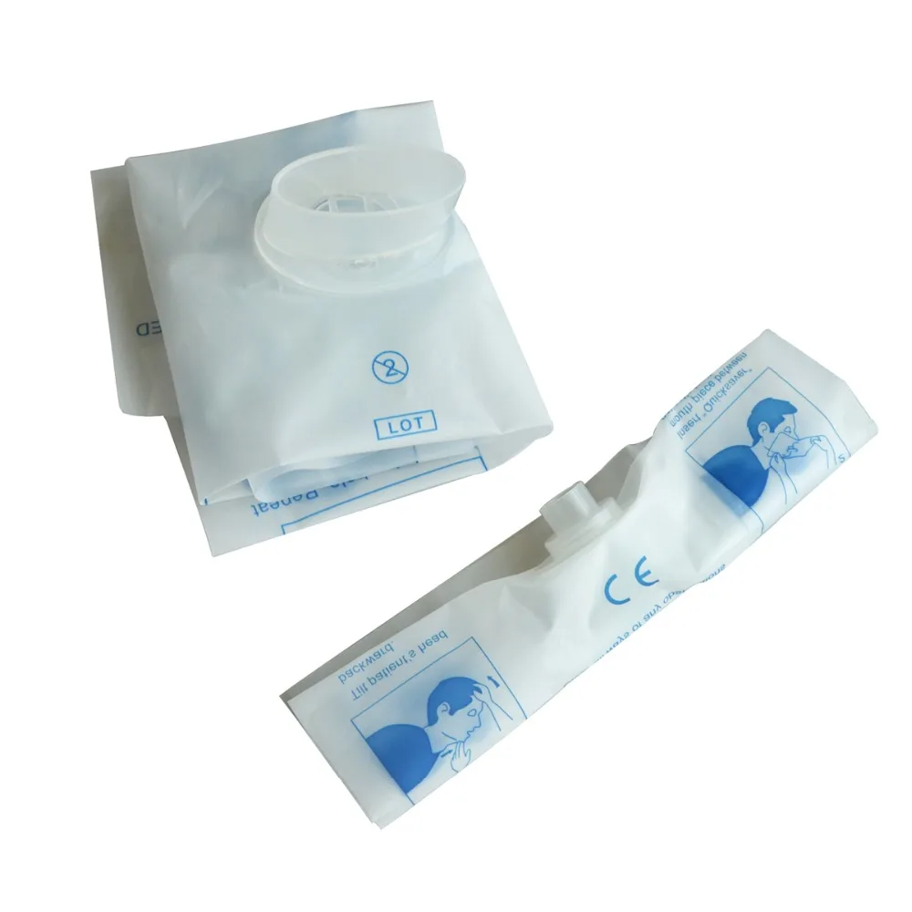 50pcs CPR Resuscitator Mask Elliptical Mouthpiece Valve Emergency Rescue Face Shield Mouth To Mouth Breathing Health 3